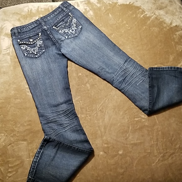 Premium Spice Blue Jeans Rhinestone Button Pockets Size 5 - Picture 1 of 7